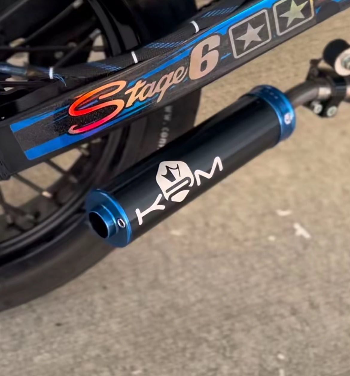 KRM 50-70cc BLÅ aluminium ljuddämpare